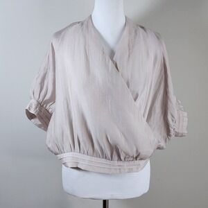 Dazy Wrap Blouse Womens XL Pink Surplice Dolman Balletcore Feminine Romantic